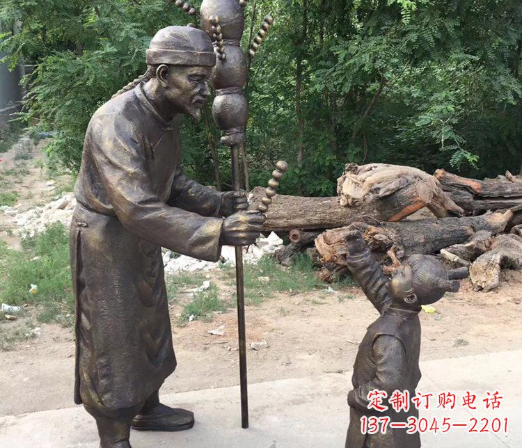 上海温馨传情,情意绵绵——铜质葫芦雕塑