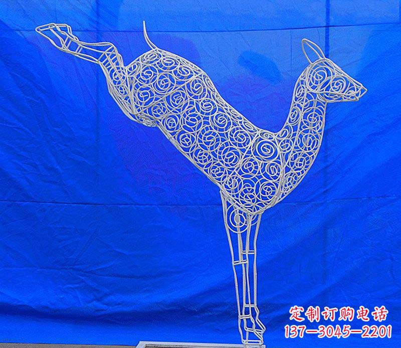 上海中领雕塑梅花鹿不锈钢镂空雕塑