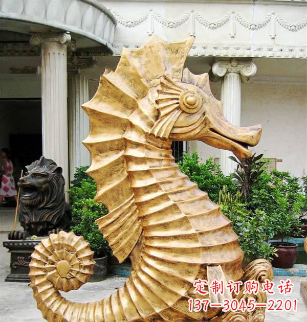 上海公园喷水海马铜雕