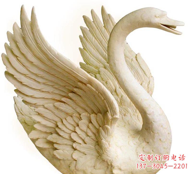 上海经典设计,灵动优雅,真实天鹅石雕塑