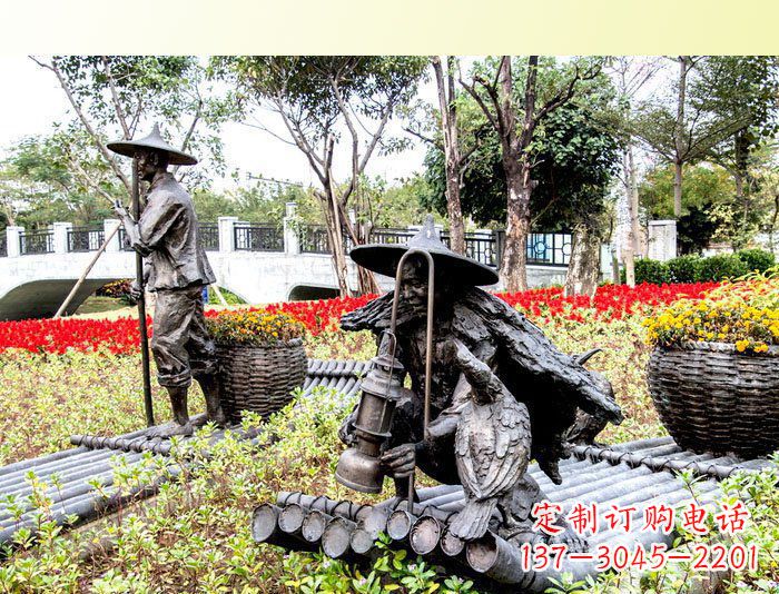上海把渔民的生活经历融入雕塑——公园人物渔夫铜雕塑