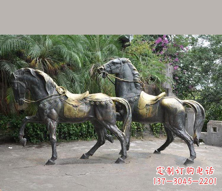 上海3米大型精美纯铜马鞍雕塑