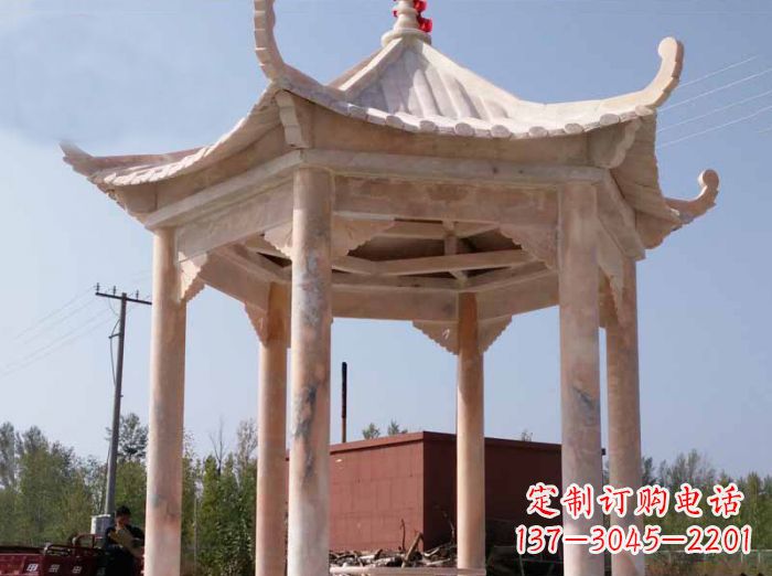 上海红六角凉亭雕塑