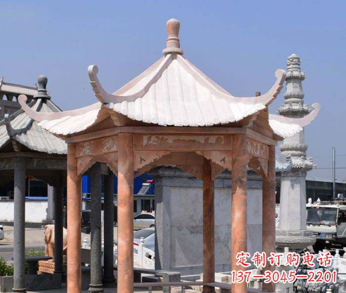 上海中领雕塑设计凉亭雕塑,清新简约添美感