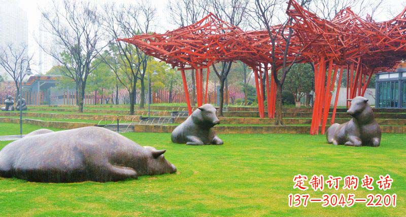 上海中领雕塑精美休闲动物铜雕