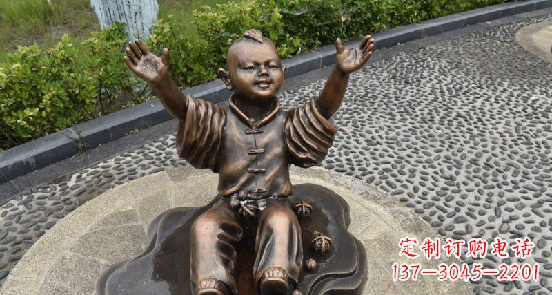 上海精致雕塑，匠心创造——小男孩铜雕