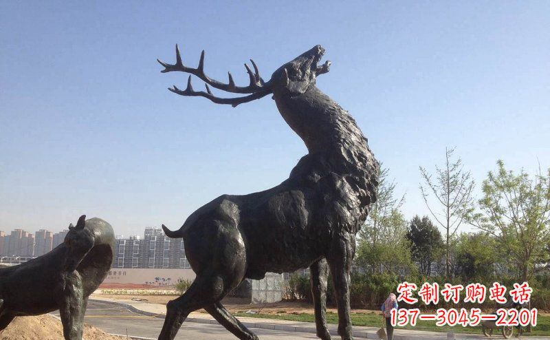 上海驯鹿精美铜雕