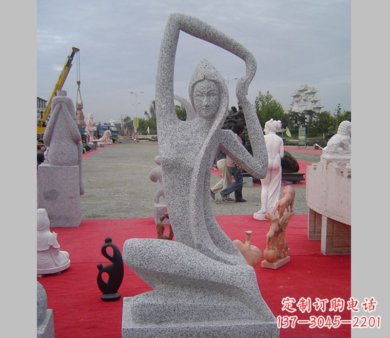上海中领雕塑定制精美瑜伽美女雕塑