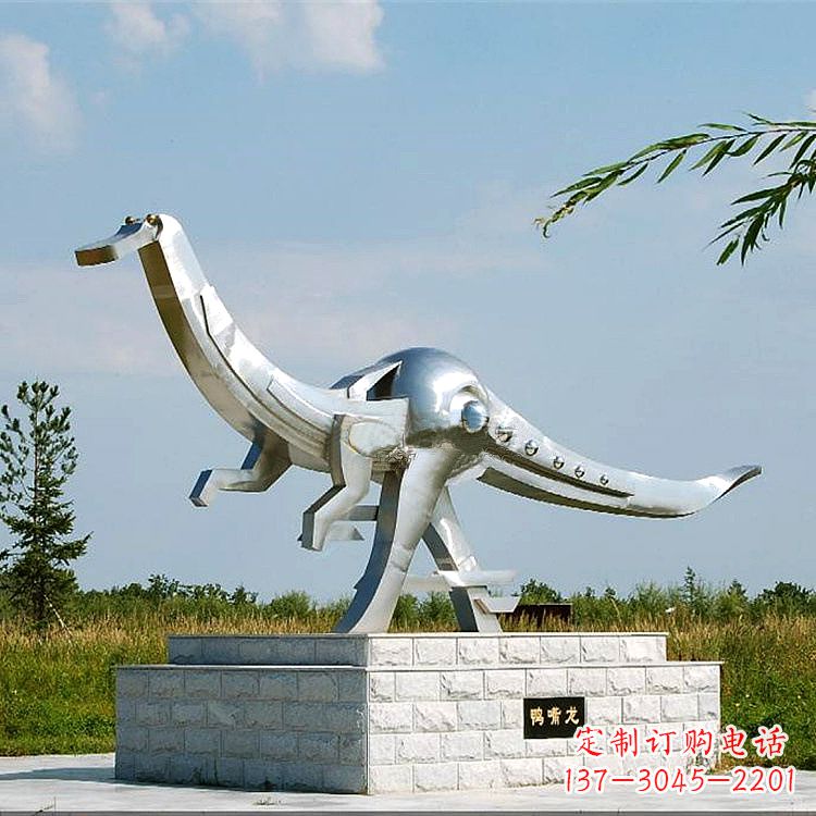 上海不锈钢鸭嘴龙动物景观雕塑