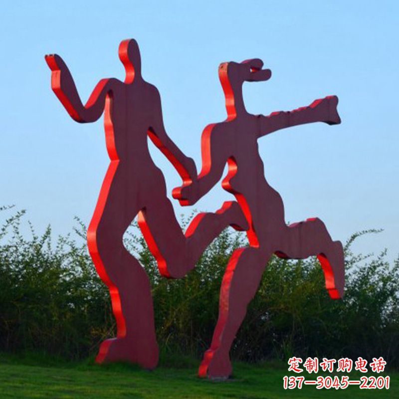 上海情侣心剪影雕塑