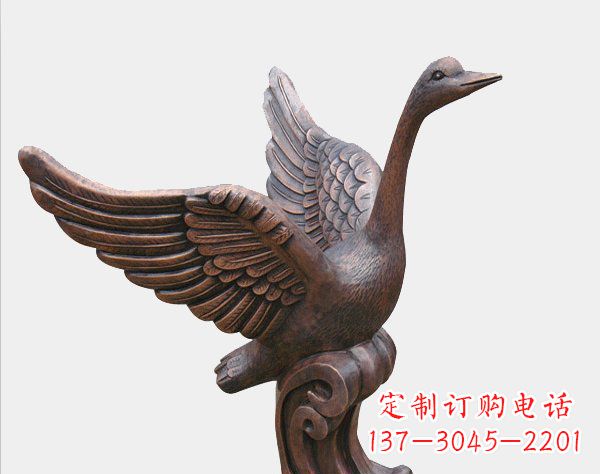 上海中领雕塑铸造完美的天鹅铜雕