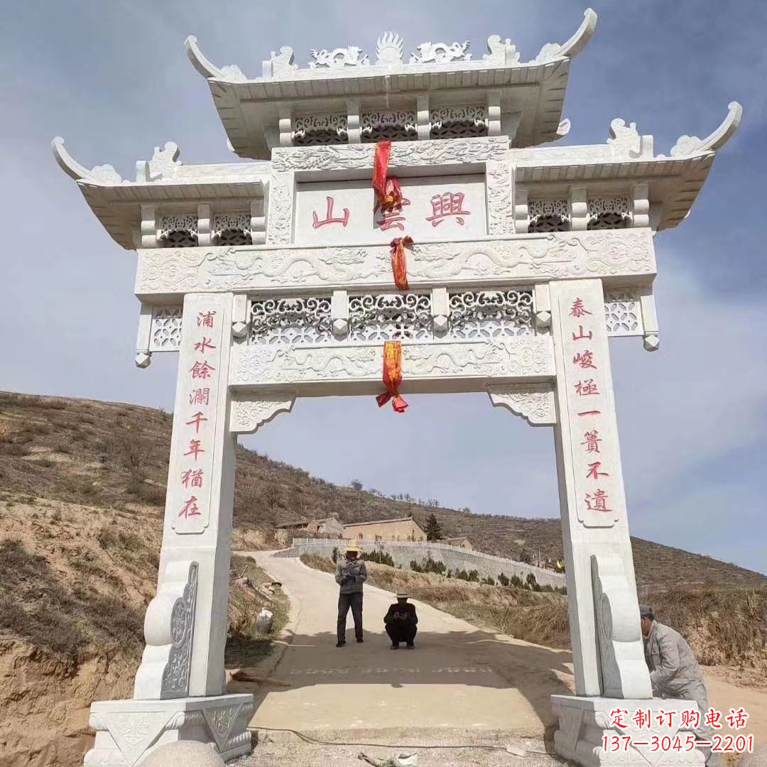 上海传统玉石牌楼雕塑