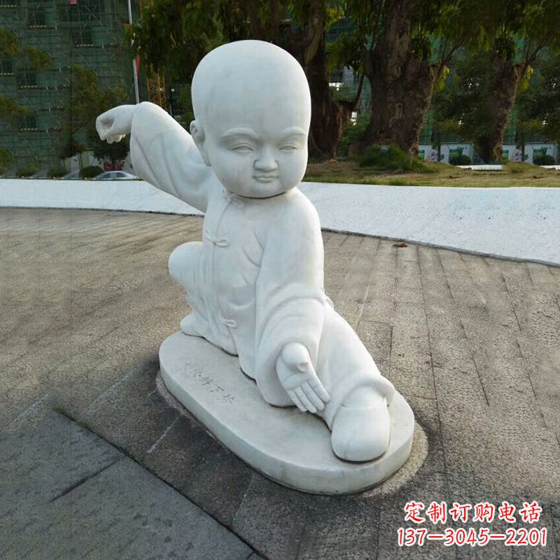 上海瑞士艺术家精美制作的和尚汉白玉石雕塑