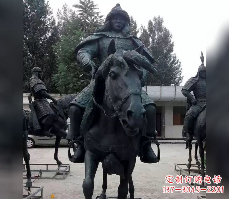 上海古代将军骑马人物铜雕