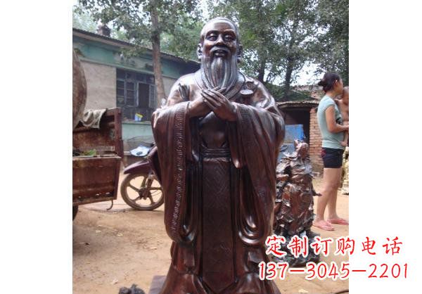 上海人物雕塑精美玻璃钢仿铜雕塑——孔子系列