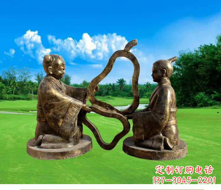 上海古代孔融让梨人物铜雕