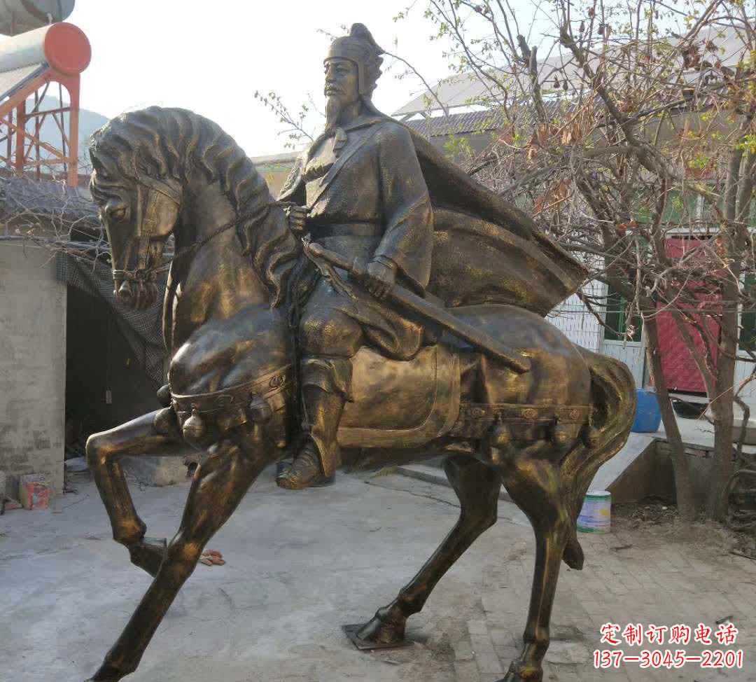 上海古典风格骑马人物铜雕塑