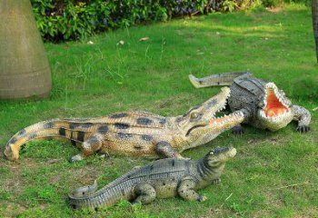 上海可爱的鳄鱼仿真动物雕塑