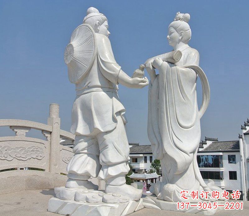 上海唯美古典,传统牛郎织女石雕