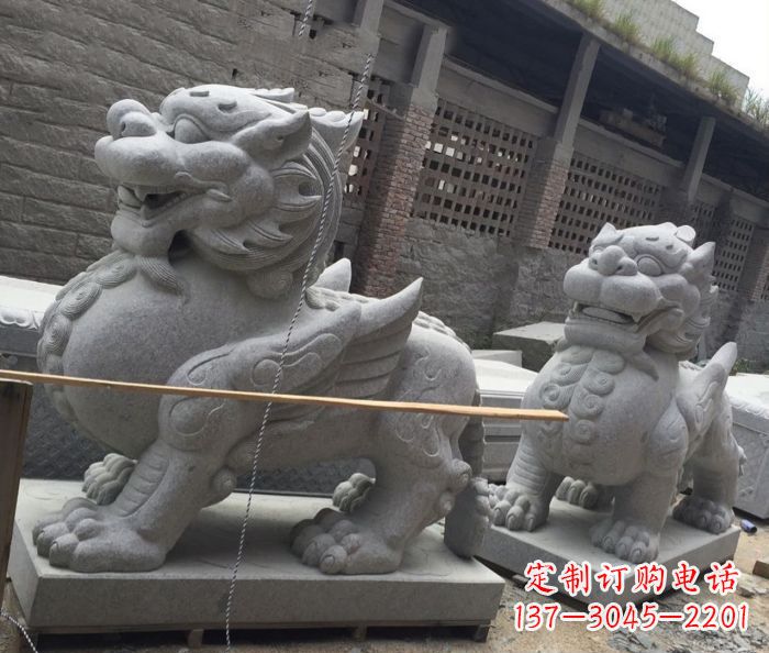 上海中领雕塑–精美的古代神兽大理石貔貅雕塑