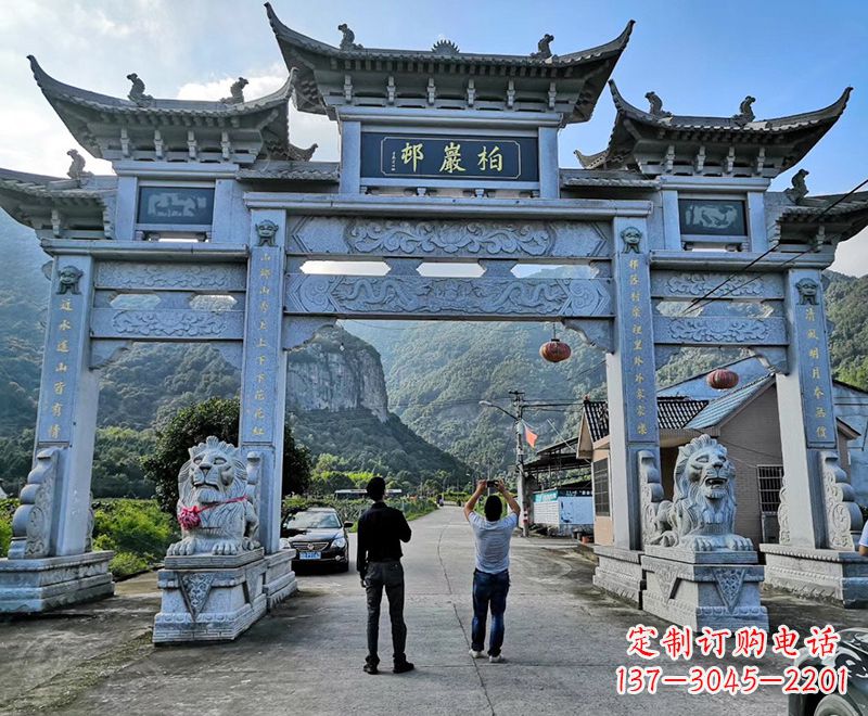 上海古典牌坊石雕塑