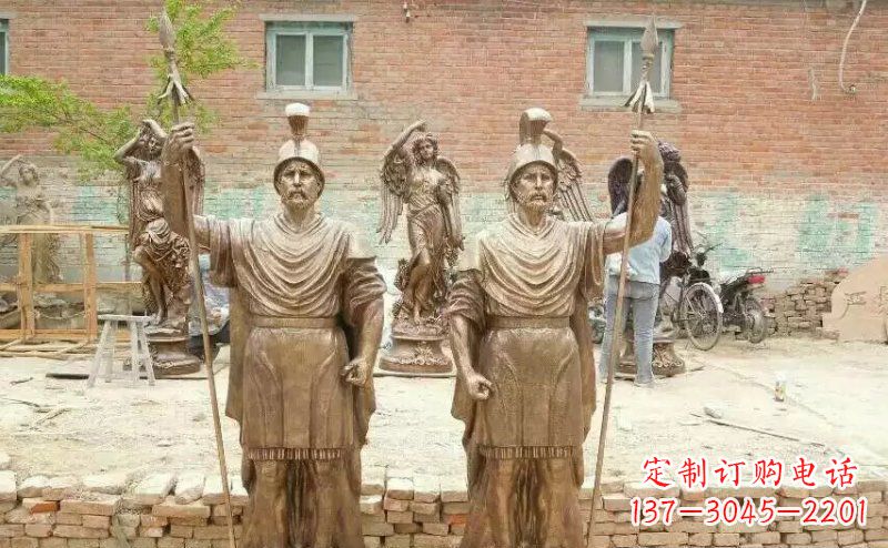上海古罗马风情，精致雕刻的“战士雕塑”