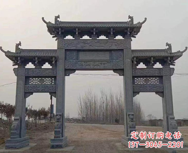 上海古石牌坊-手工精雕细琢牌坊雕塑