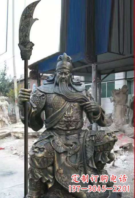上海古典风格关公铜雕塑