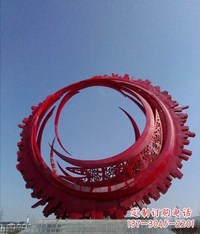 上海广场不锈钢齿轮圆盘雕塑