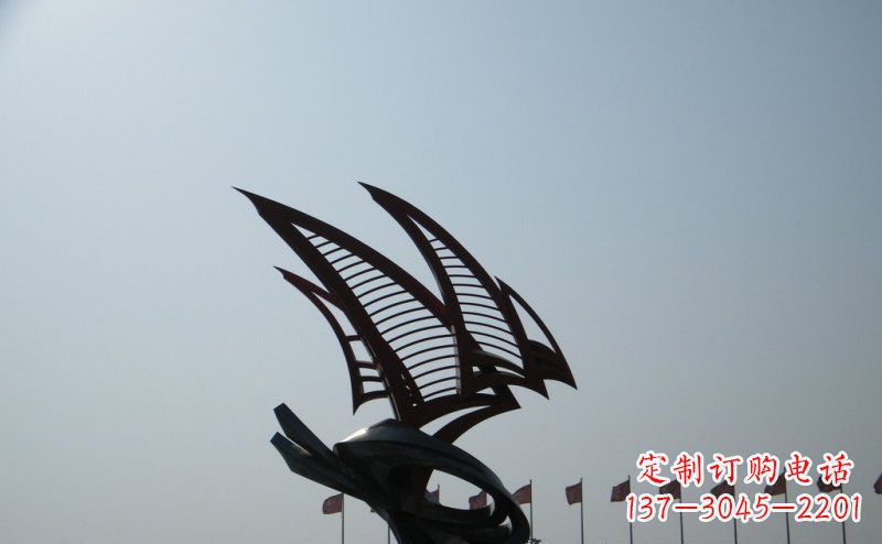 上海不锈钢手工帆船雕塑