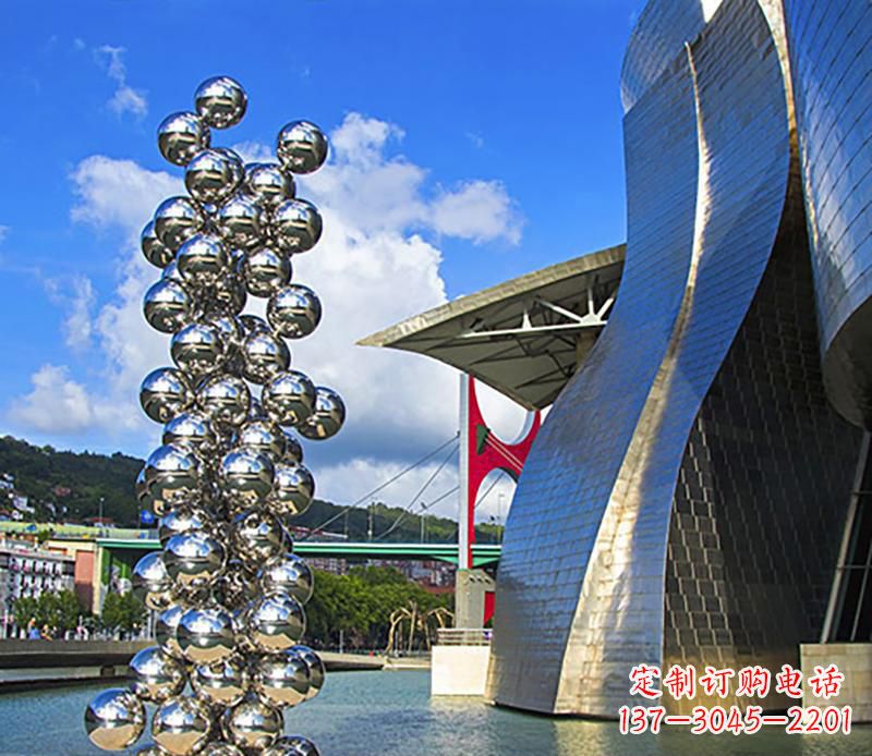 上海高端不锈钢抽象龙柱雕塑