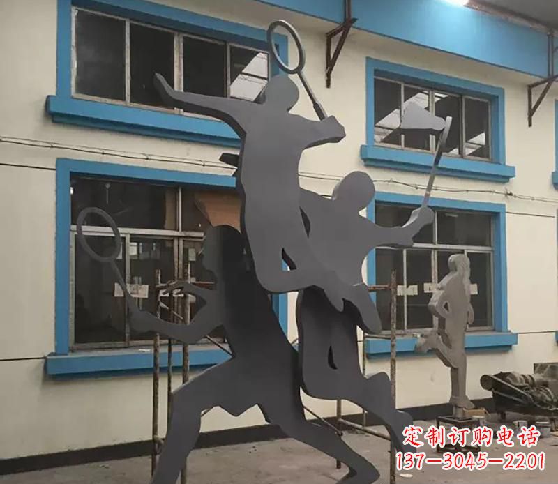 上海不锈钢羽毛球运动雕塑