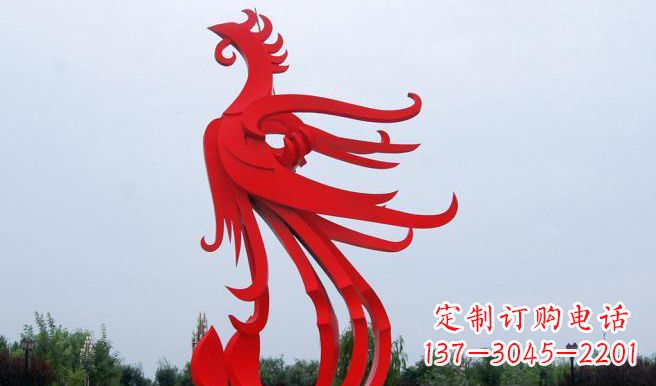 上海中领雕塑制作的精美不锈钢凤凰雕塑