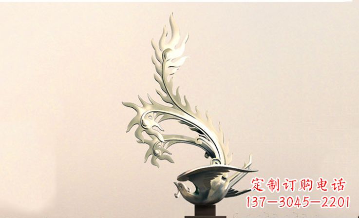 上海广场不锈钢凤凰雕塑 (5)