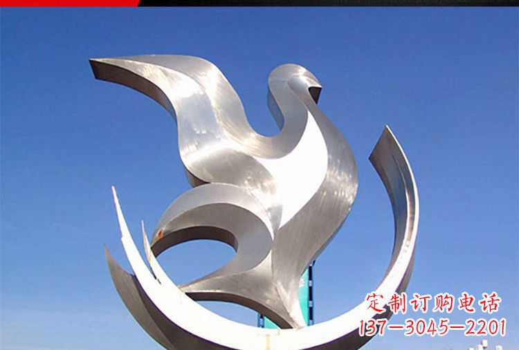 上海雕刻工艺制作的精美不锈钢鸽子摆件