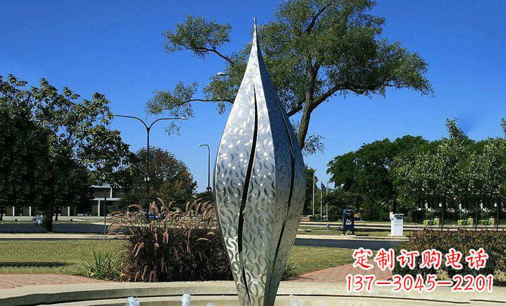 上海锦绣花骨朵不锈钢喷泉雕塑