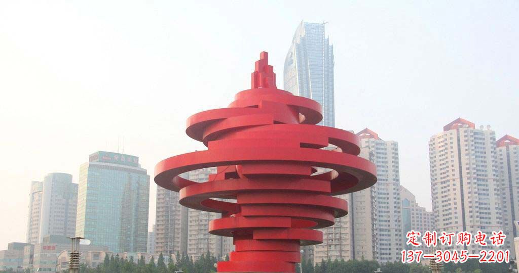 上海广场不锈钢火炬雕塑