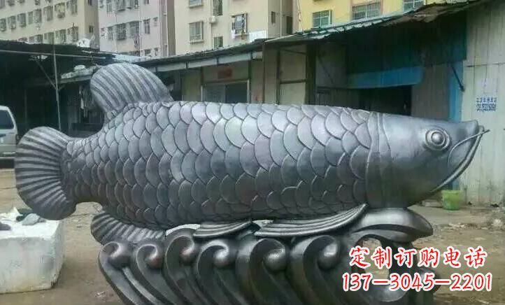 上海精雕细琢的不锈钢金龙鱼雕塑