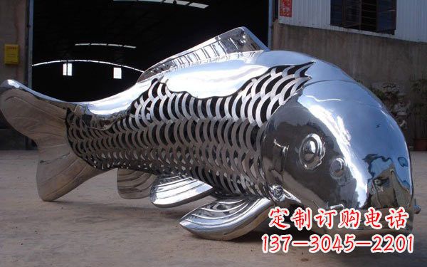 上海广场不锈钢鲤鱼雕塑