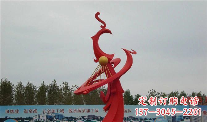 上海广场不锈钢两只凤凰雕塑