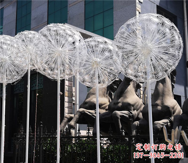 上海中领雕塑致力打造高档不锈钢蒲公英雕塑