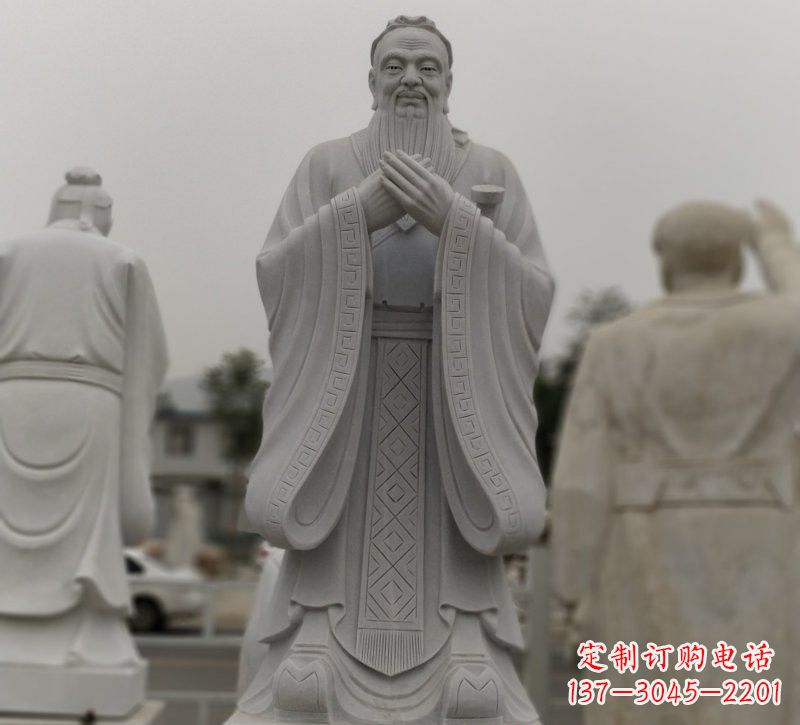 上海广场大理石孔子石雕