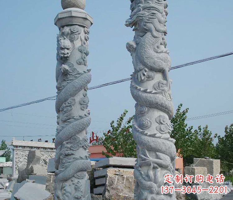 上海高级雕刻工艺的大理石盘龙柱