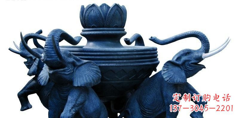 上海广场大象莲花鼎景观铜雕