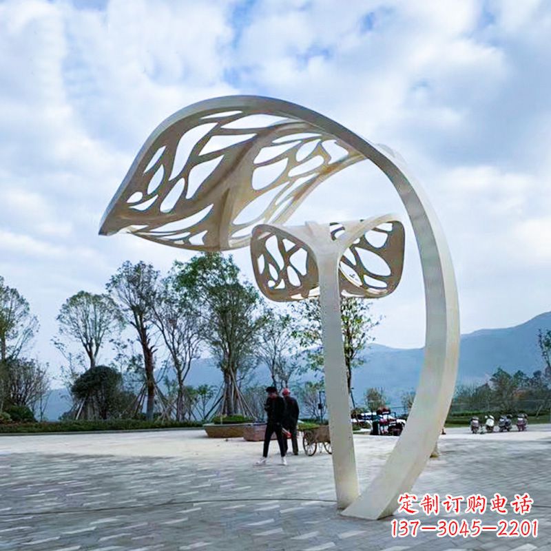 上海精致的不锈钢树叶雕塑