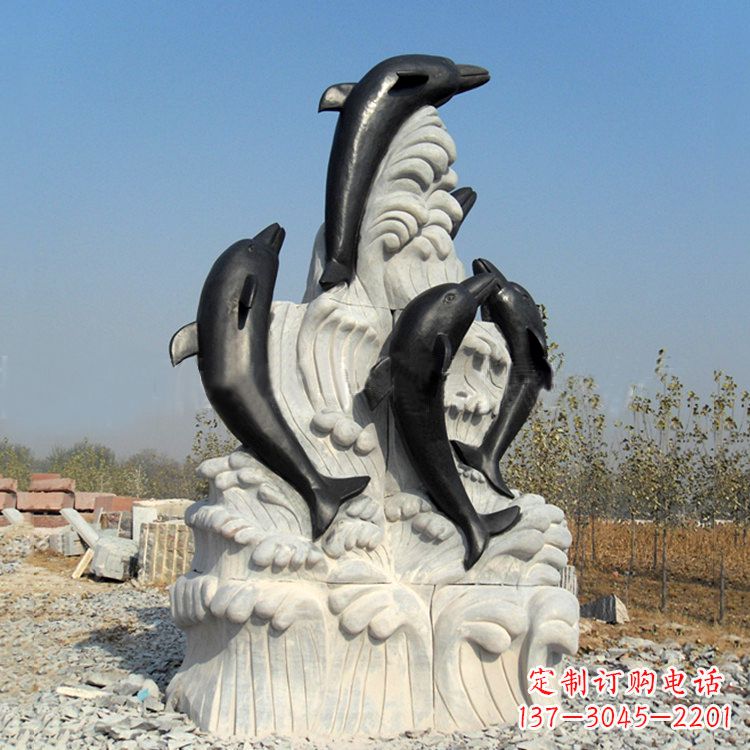 上海中领雕塑公司推出一款新的艺术品——海豚石…