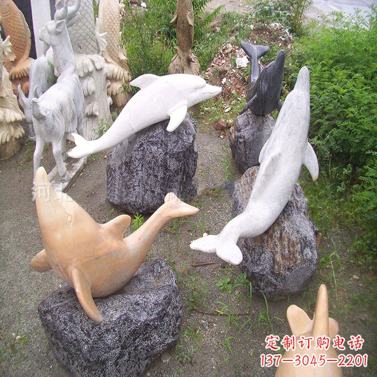 上海海豚石雕塑,纯手工定制精美艺术品