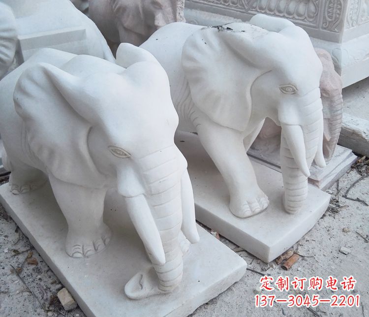 上海汉白玉大象公园动物石雕