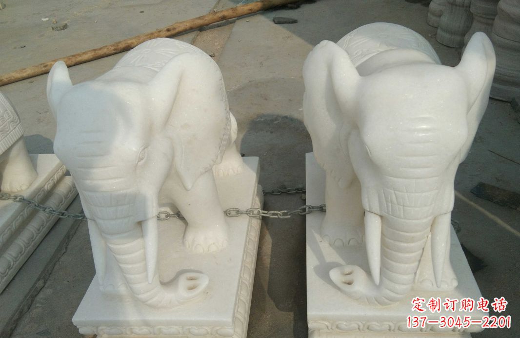 上海汉白玉大象雕塑是中领雕塑定制厂家的精品作…