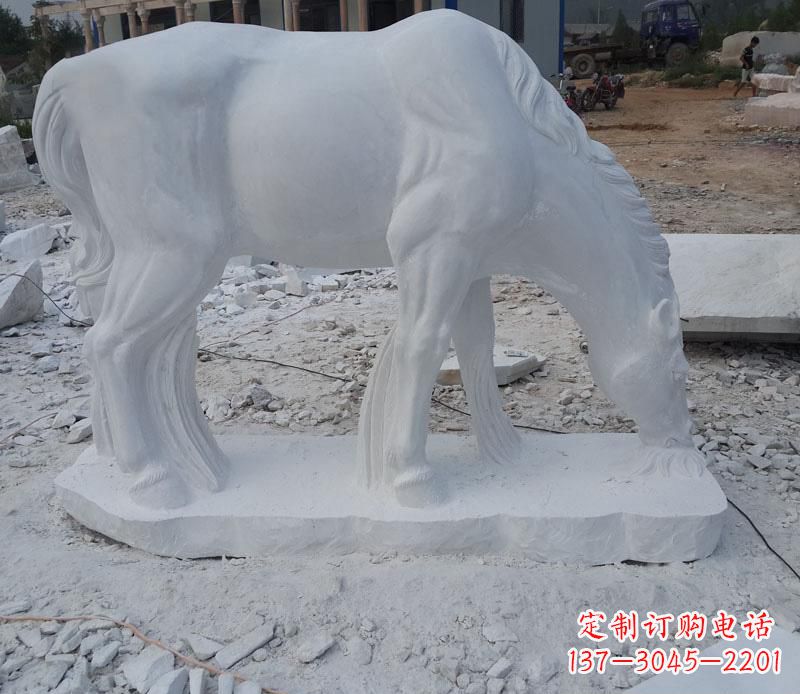 上海汉白玉动物马雕塑是由中领雕塑定制的一款精…